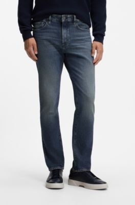 Slim-fit jeans in Italian comfort-stretch denim, Blue