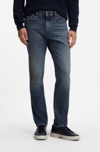 Slim-fit jeans in Italian comfort-stretch denim, Blue