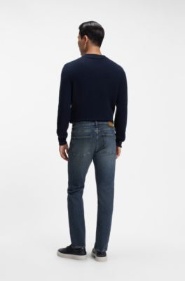 Slim-fit jeans in Italian comfort-stretch denim, Blue