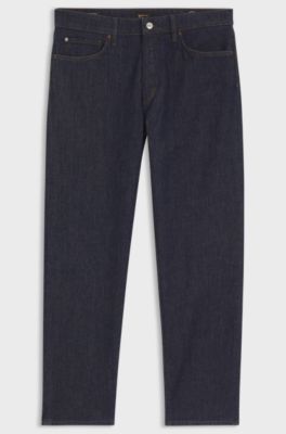 Regular-fit jeans in raw stretch denim, Dark Blue