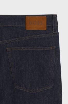 Regular-fit jeans in raw stretch denim, Dark Blue