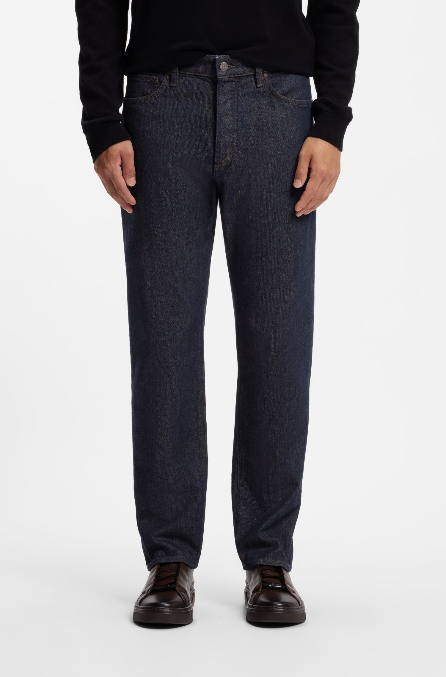 Regular-fit jeans in raw stretch denim