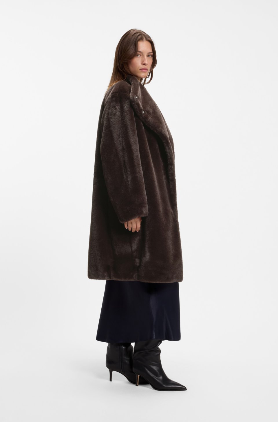 Relaxed-fit teddy coat