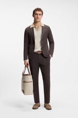 Pull en coton m&eacute;lang&eacute; BOSS SELECTED BY SHOHEI OHTANI, Beige clair