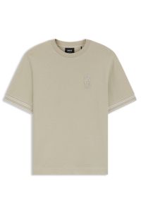 Cotton-jersey T-shirt in a classic style, Beige
