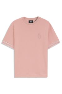 Cotton-jersey T-shirt in a classic style, light pink