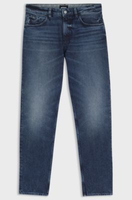 Maine regular-fit jeans in indigo denim, Dark Blue