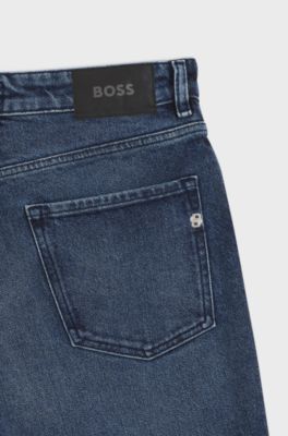 Maine regular-fit jeans in indigo denim, Dark Blue