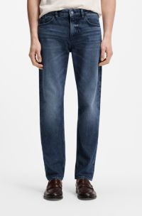 Maine regular-fit jeans in indigo denim, Dark Blue