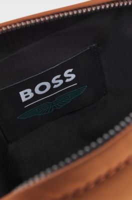 BOSS x ASTON MARTIN crossbody bag with special branding, Brown
