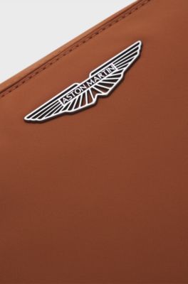 BOSS x ASTON MARTIN crossbody bag with special branding, Brown
