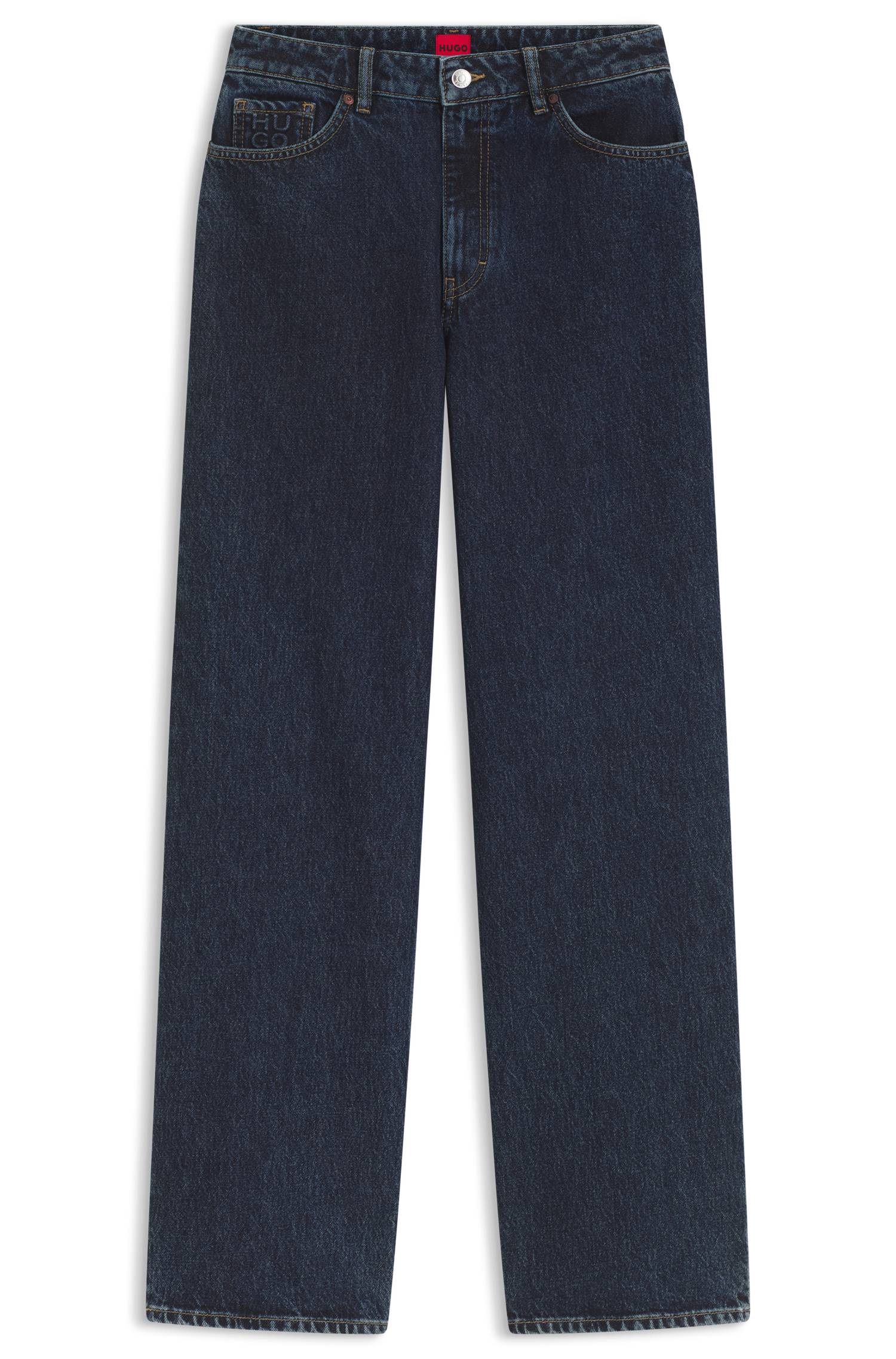Hugo Wide-leg jeans in dark-blue cotton denim dam – bild 4