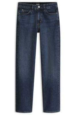 Boss Straight-fit jeans in marble-washed blue stretch denim dam – bild 4