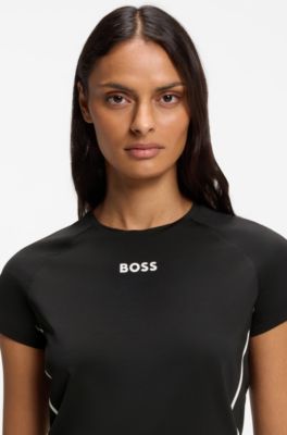 Active Slim-Fit T-Shirt mit feuchtigkeitsableitenden Eigenschaften, Schwarz