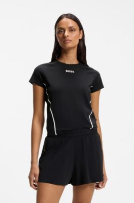 Active slim-fit T-shirt with moisture management, Black
