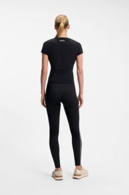 Active slim-fit T-shirt with moisture management, Black