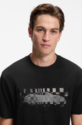 Porsche x BOSS T-shirt &agrave; motif brillant, Noir