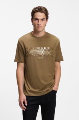 Porsche x BOSS T-shirt with gloss artwork, Brown