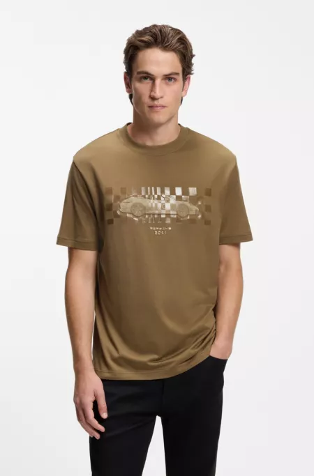 Porsche x BOSS T-Shirt mit glänzendem Artwork