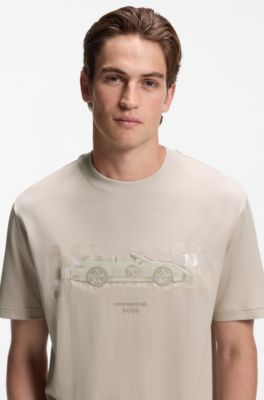 Porsche x BOSS T-shirt with gloss artwork, Light Beige