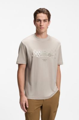 Porsche x BOSS T-shirt with gloss artwork, Light Beige