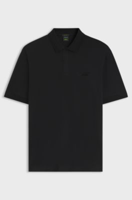 Porsche x BOSS Polo con logo lucido, Nero