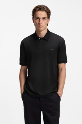 Porsche x BOSS Polo con logo lucido, Nero