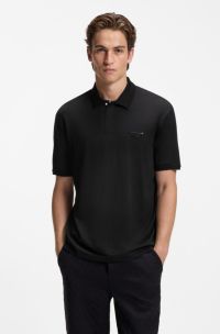 Porsche x BOSS polo avec logo brillant, Noir
