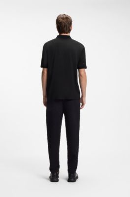 Porsche x BOSS polo shirt with gloss branding, Black