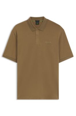 Porsche x BOSS polo shirt with gloss branding, Brown