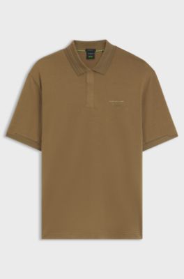 Porsche x BOSS polo shirt with gloss branding, Brown