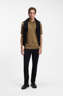 Porsche x BOSS polo shirt with gloss branding, Brown