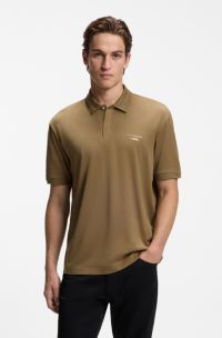 Porsche x BOSS polo avec logo brillant, Marron