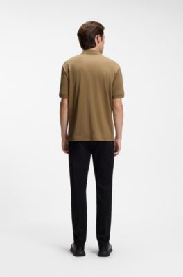 Porsche x BOSS polo shirt with gloss branding, Brown