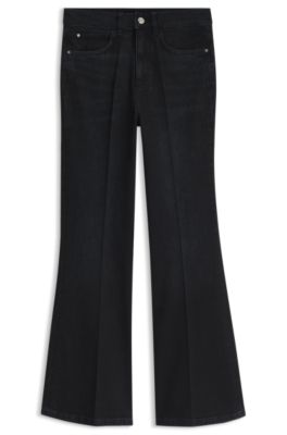 Flared-fit jeans with a blue overdye wash, Dark Blue