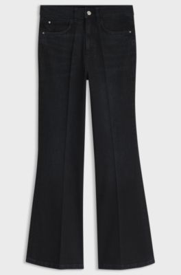 Flared-fit jeans with a blue overdye wash, Dark Blue