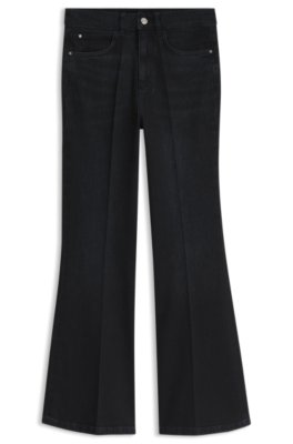 Flared-fit jeans with a blue overdye wash