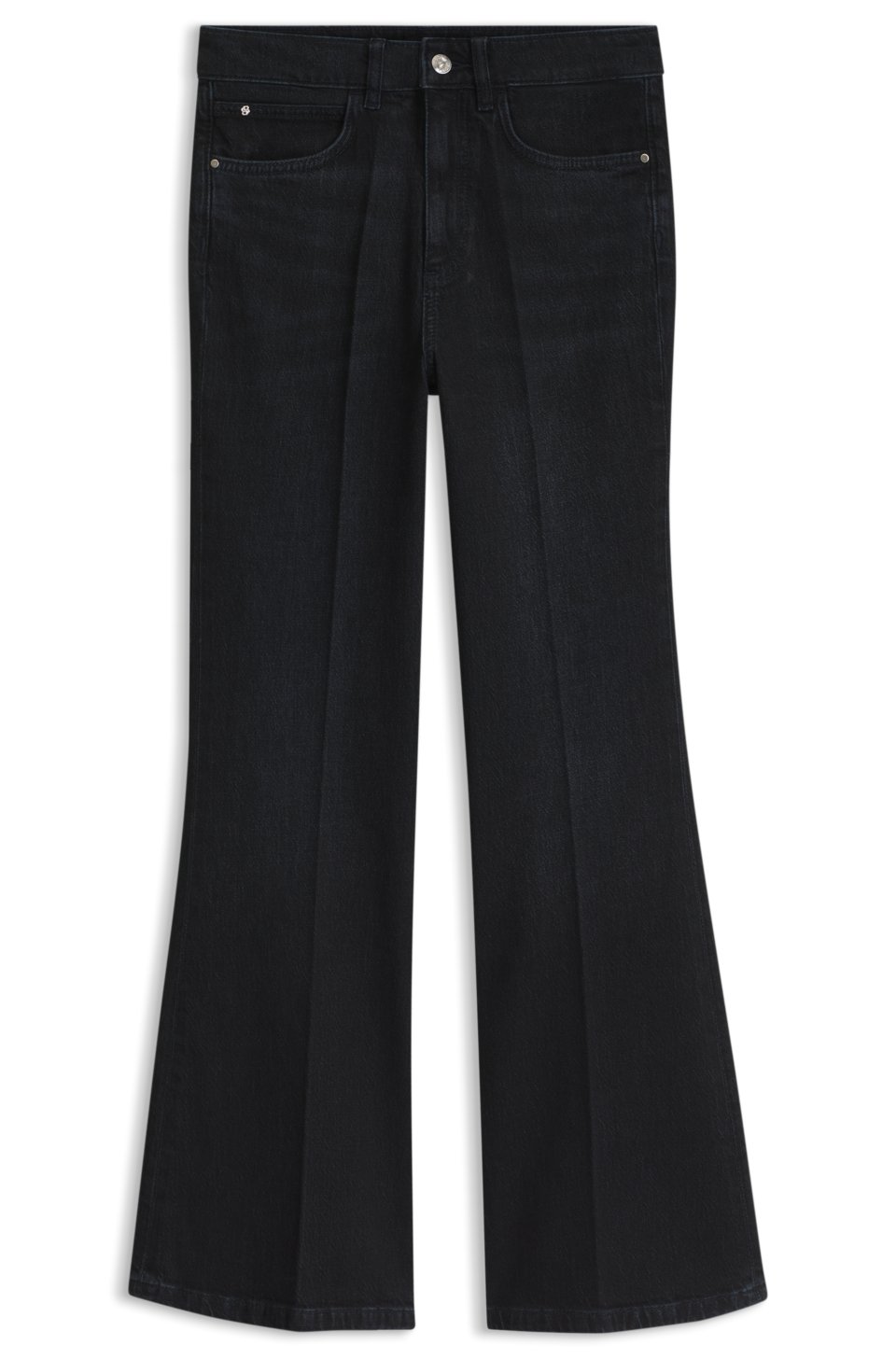 Flared-fit jeans with a blue overdye wash