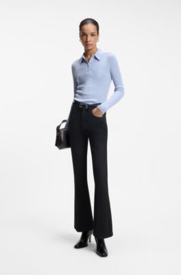 Flared-fit jeans with a blue overdye wash, Dark Blue
