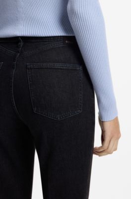 Flared-fit jeans with a blue overdye wash, Dark Blue