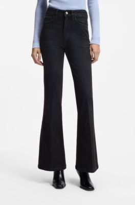 Flared-fit jeans with a blue overdye wash, Dark Blue
