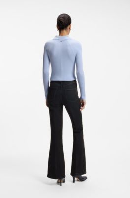 Flared-fit jeans with a blue overdye wash, Dark Blue