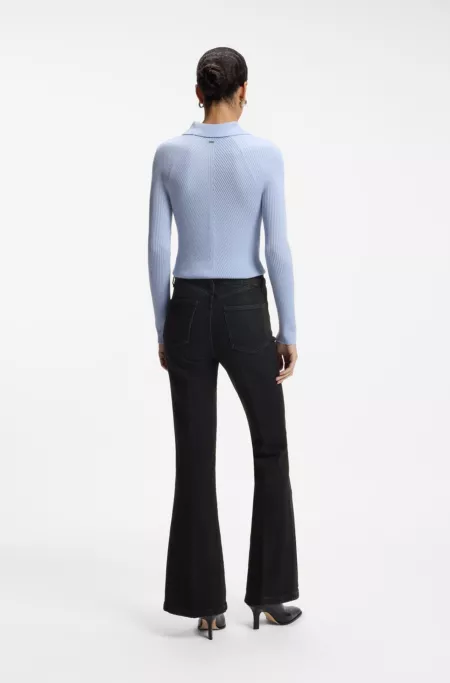 Flared-Fit Jeans mit blauer Overdye-Waschung
