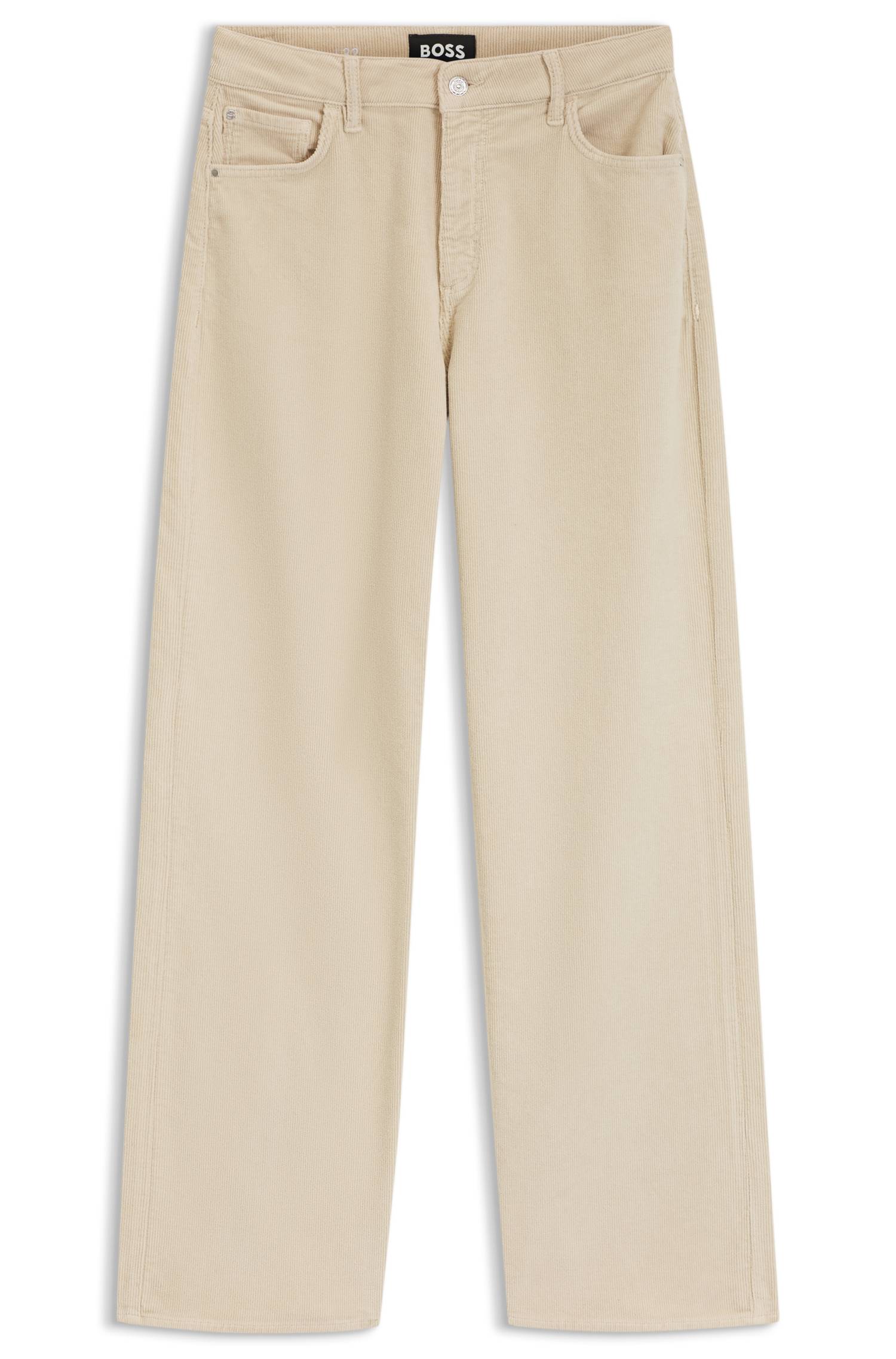 Boss Wide-leg jeans in comfort-stretch corduroy denim dam – bild 4
