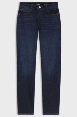Slim-fit jeans in indigo full-motion stretch denim, Dark Blue