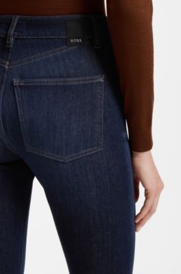 Slim-fit jeans in indigo full-motion stretch denim, Dark Blue