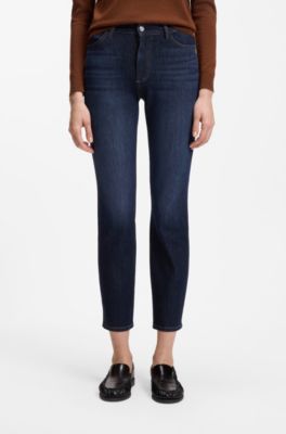 Slim-fit jeans in indigo full-motion stretch denim, Dark Blue
