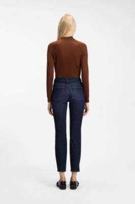 Slim-fit jeans in indigo full-motion stretch denim, Dark Blue