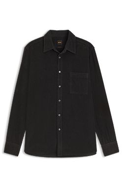 Camicia regular fit in velluto a coste di cotone