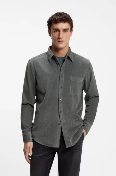 Chemise Regular en velours côtelé de coton